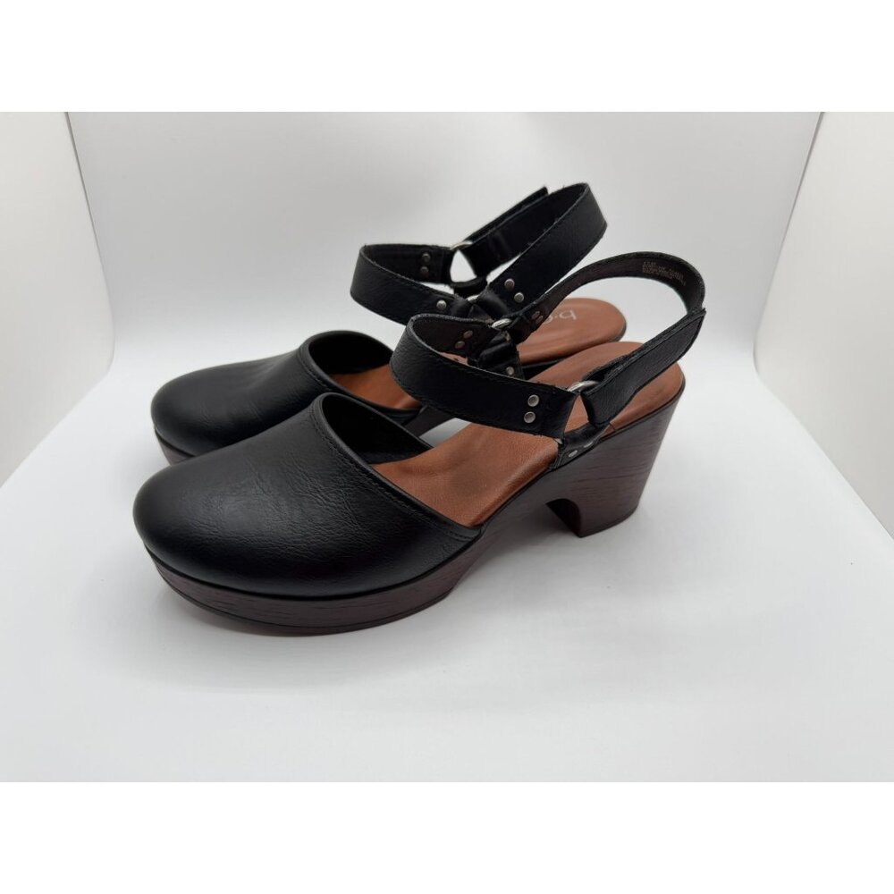 B.O.C. Natasha Comfort Wedge Sandals Women's Size 11M Black Leather Shoes